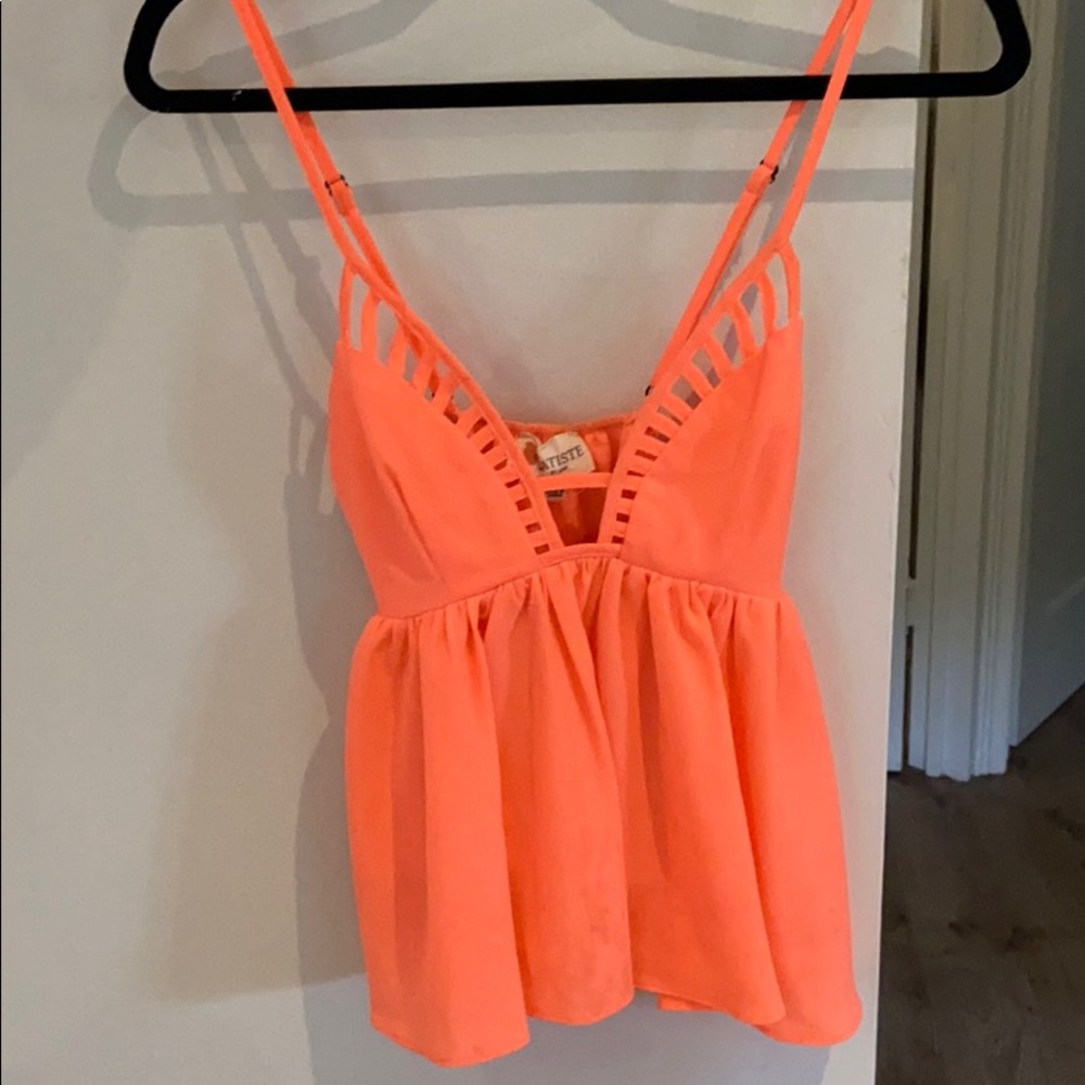 Coral Babydoll Tank Top